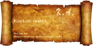 Kustos Anett névjegykártya