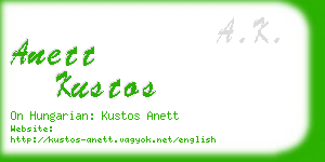 anett kustos business card